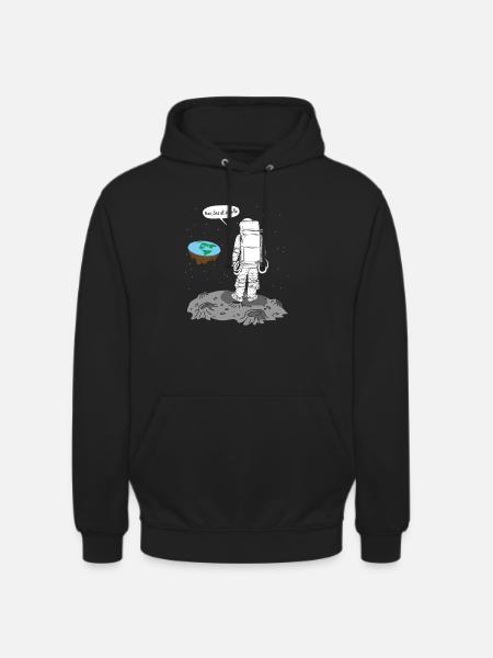 Astronaut Flache Erde Scheiße - Unisex Hoodie - Schwarz