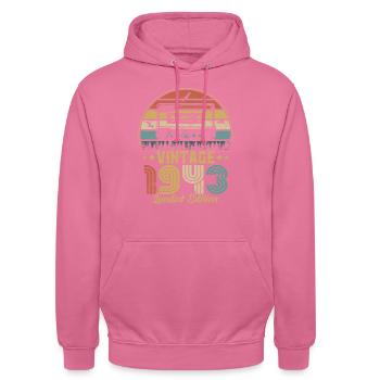 Vintage-Kassette 1943 - Unisex Hoodie - Pink - Vorne - Alina (178cm) & Michal (187cm)