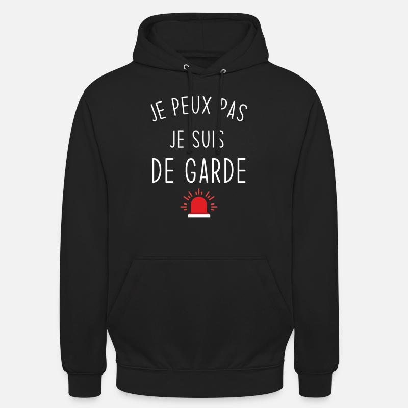 Je peux pas je suis de garde - Sweat-shirt à capuche unisexe - noir