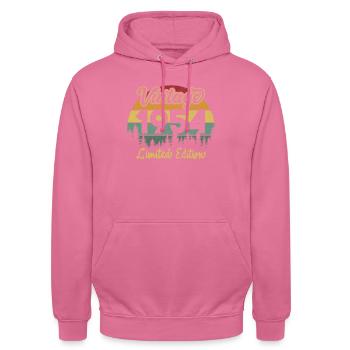 Jahrgang 1954 limitierte Auflage - Unisex Hoodie - Pink - Vorne - Alina (178cm) & Michal (187cm)