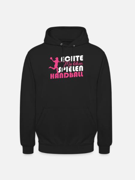 Echte Mädchen spielen Handball - Unisex Hoodie - Schwarz