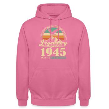Legendär Seit 1945 Jahrgang Geburtstagsgeschenk - Unisex Hoodie - Pink - Vorne - Alina (178cm) & Michal (187cm)