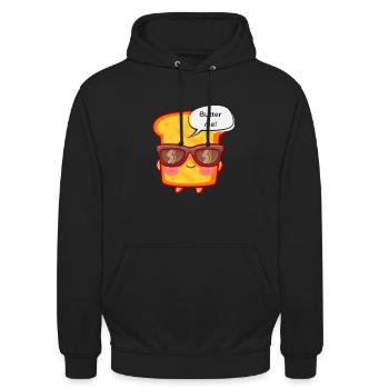 Butter me - Unisex Hoodie - Schwarz - Vorne - Alina (178cm) & Michal (187cm)