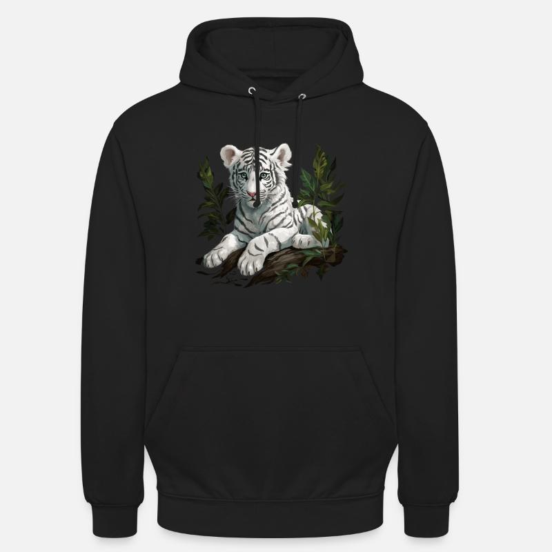 White Tiger Wildcat Jungle - Sweat-shirt à capuche unisexe - noir