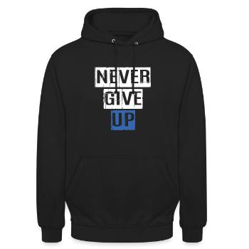N'abandonne jamais le bleu - Sweat-shirt à capuche unisexe - noir - Devant - Alina (178cm) & Michal (187cm)