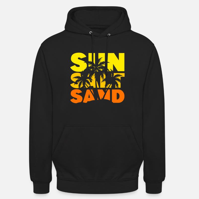 Soleil, sel, sable - vacances à la mer - Sweat-shirt à capuche unisexe - noir