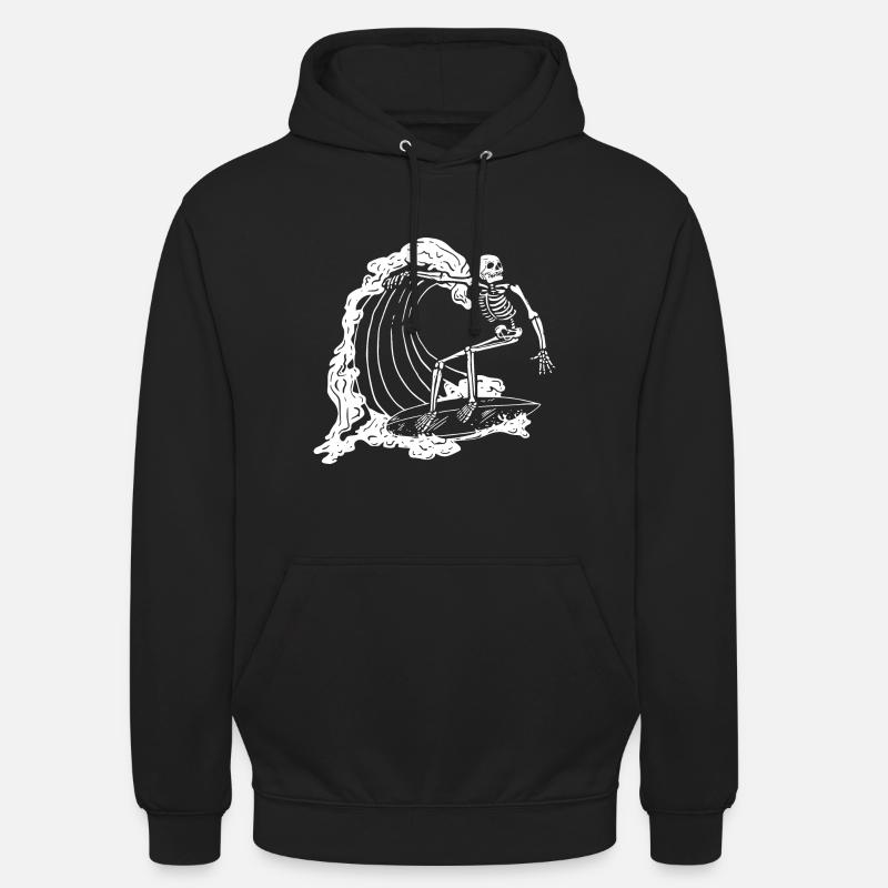 Crâne surfeur - Sweat-shirt à capuche unisexe - noir