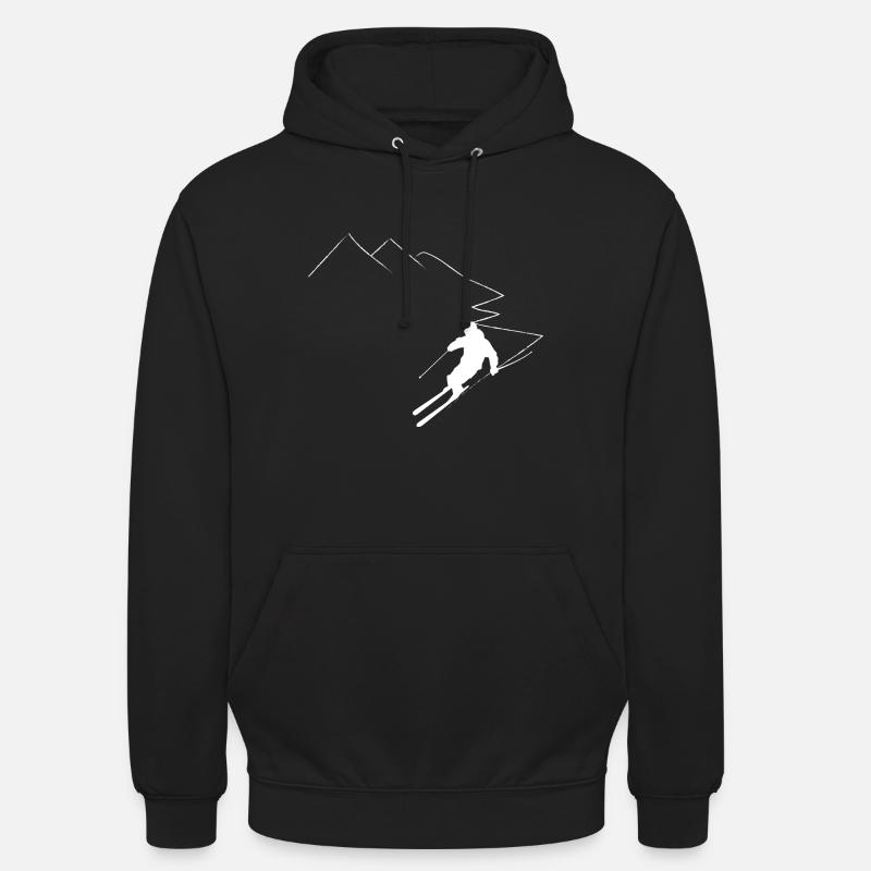 Mountain - Skiing - (33) - Unisex Hoodie - black