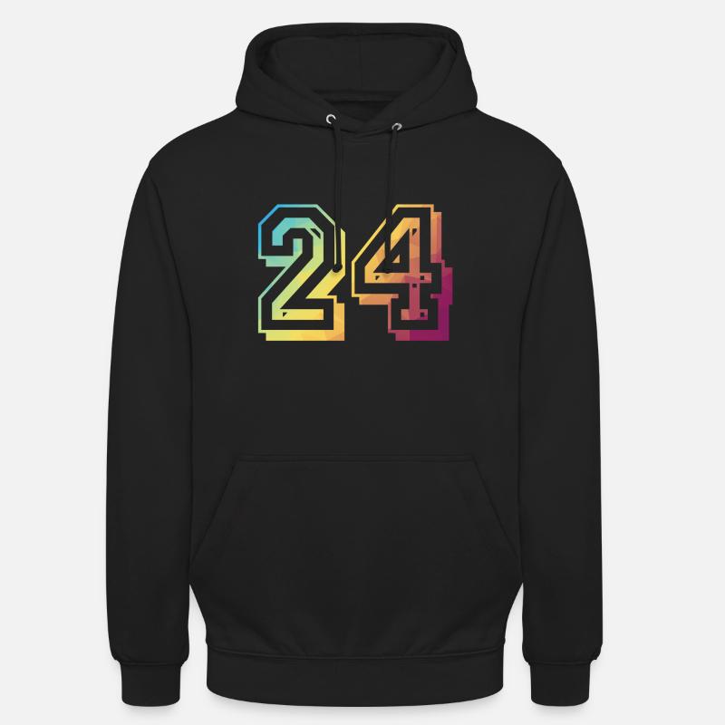 24 ans - Sweat-shirt à capuche unisexe - noir