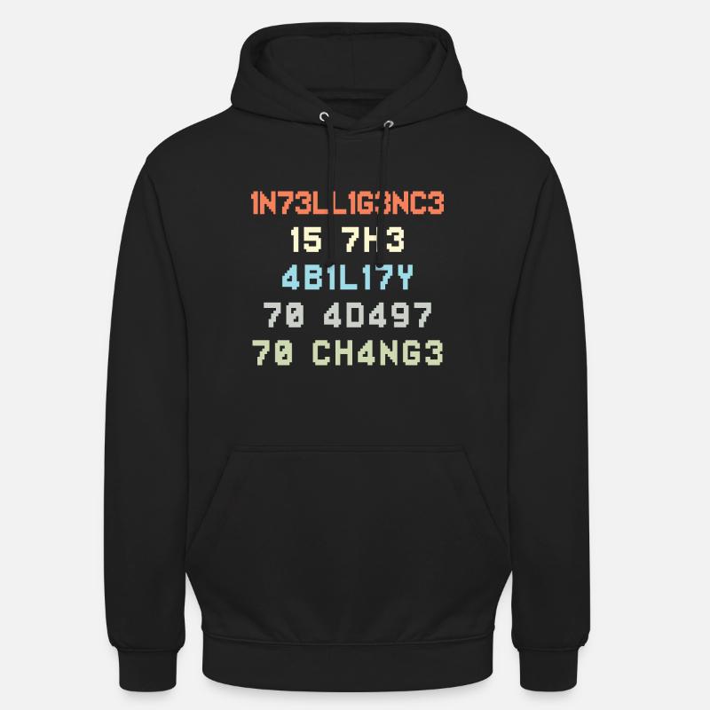 Wandel Intelligenz Leet Leetspeak - Unisex Hoodie - Schwarz