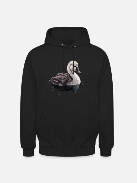 Baby Swan Bird Chick - Unisex Hoodie - black