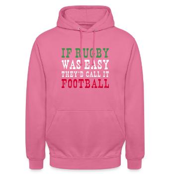Rugby Was Easy They'd Call it Football Italy Rugby - Unisex Hoodie - pink - Front - Alina (178cm) & Michal (187cm)