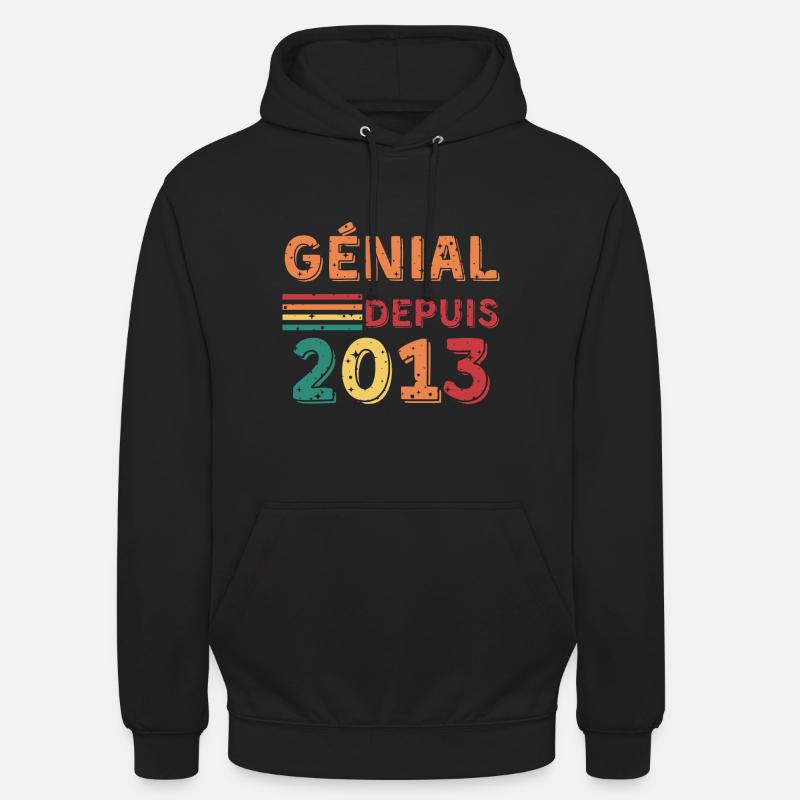 génial depuis 2013 - Sweat-shirt à capuche unisexe - noir