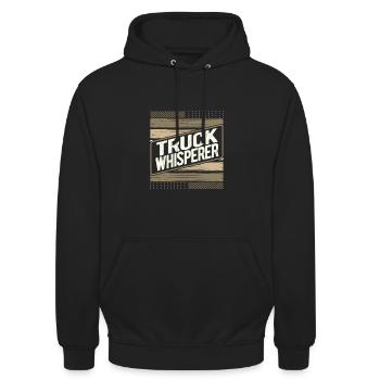 Truck Whisperer Gifts Truck Driver Gift Truck - Unisex Hoodie - black - Front - Alina (178cm) & Michal (187cm)