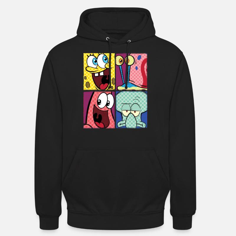 Bob l'Éponge Spongebob Patrick Carlo Gary - Sweat-shirt à capuche unisexe - noir