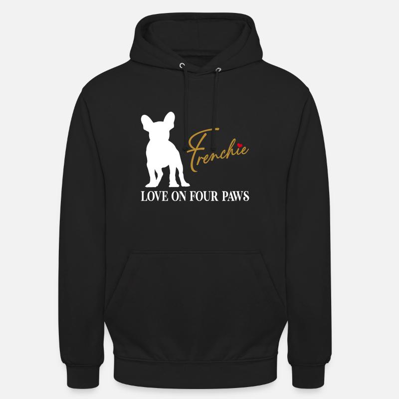 Frenchie Liebe auf vier Pfoten - Unisex Hoodie - Schwarz