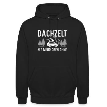 Dachzelt - (c) - Unisex Hoodie - Schwarz - Vorne - Alina (178cm) & Michal (187cm)