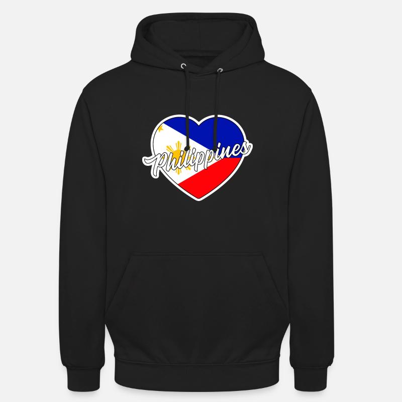 Philippines - Sweat-shirt à capuche unisexe - noir