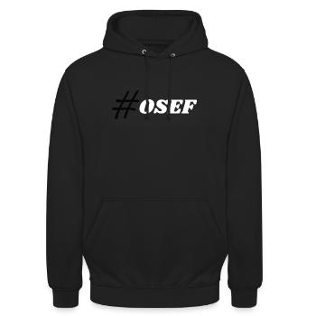 T-SHIRT OSEF RIEN A FAIRE BALEK - CADEAU HUMOUR - Sweat-shirt à capuche unisexe - noir - Devant - Alina (178cm) & Michal (187cm)