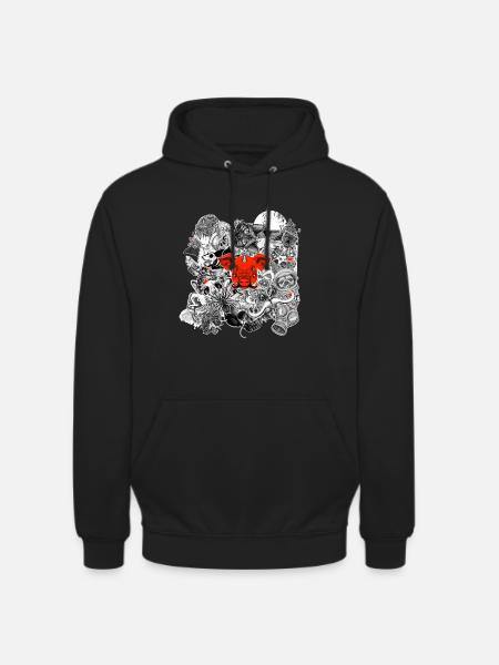 Aufkleber Tier - Unisex Hoodie - Schwarz