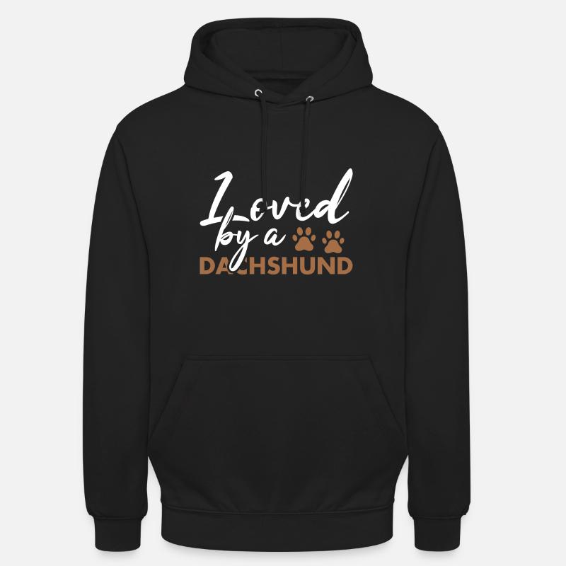 Loved By A Dachshund - Unisex Hoodie - black