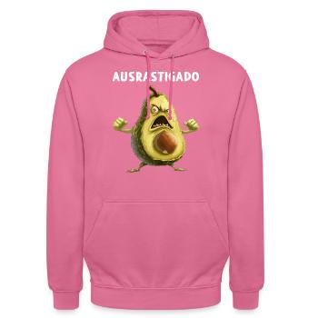 Avocado Ausrasticado Vegan Essen Vegitarier Bio - Unisex Hoodie - Pink - Vorne - Alina (178cm) & Michal (187cm)
