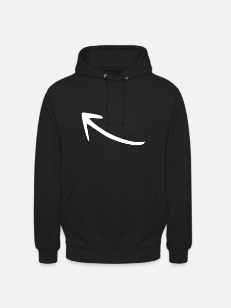 Arrow drawing sketch white - Unisex Hoodie - black