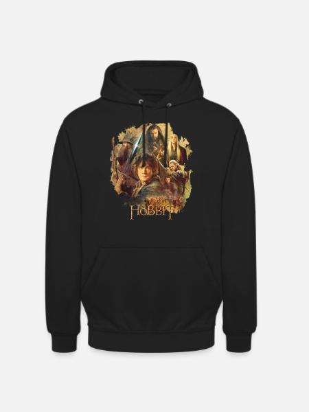The Hobbit Characters Around Bilbo Baggins - Unisex Hoodie - black