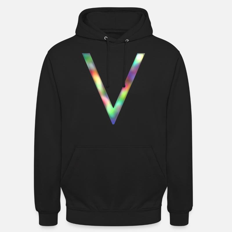 V - LETTRE INITIALE - Sweat-shirt à capuche unisexe - noir