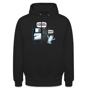Clé USB Retro disque - Sweat-shirt à capuche unisexe - noir - Devant - Alina (178cm) & Michal (187cm)