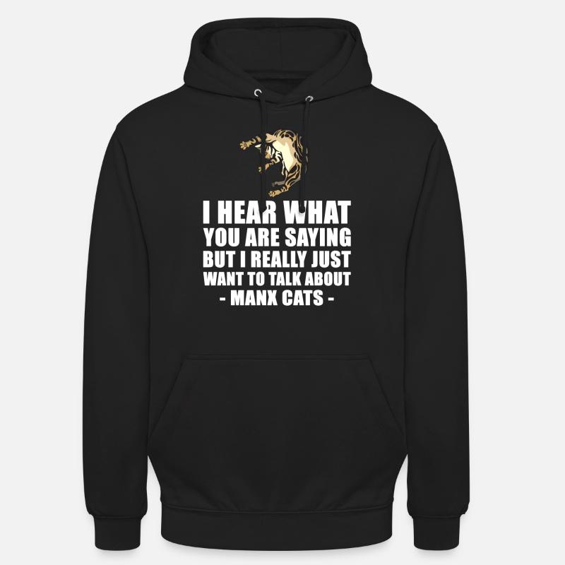 Chat mannois Fun cadeau - Sweat-shirt à capuche unisexe - noir