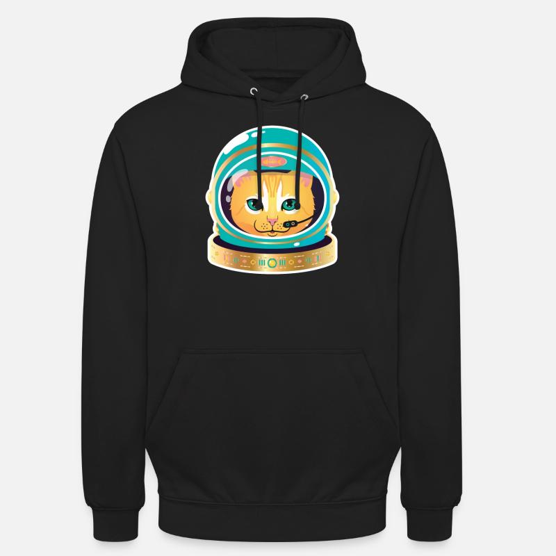 Cosmonaut Cat - Sweat-shirt à capuche unisexe - noir