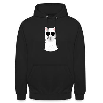 LAMA - LLAMA - Unisex Hoodie - Schwarz - Vorne - Alina (178cm) & Michal (187cm)