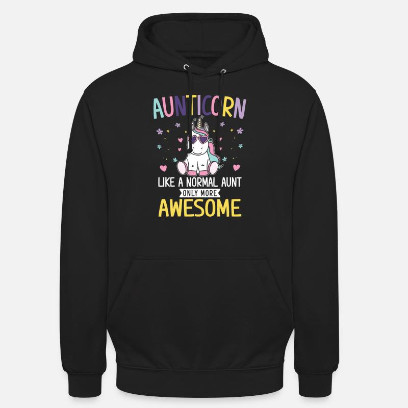 Aunticorn like a normal Aunt only more awesome - Unisex-hettegenser - svart