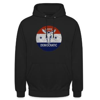 Votez dĂŠmocrate Vintage Democrat - Sweat-shirt à capuche unisexe - noir - Devant - Alina (178cm) & Michal (187cm)