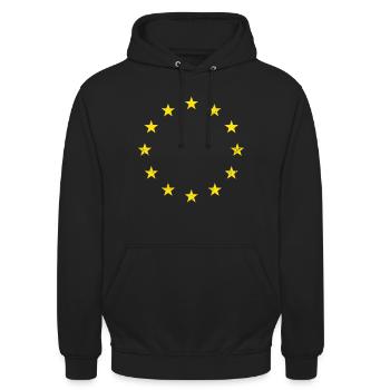 Jahrgang EU - Unisex Hoodie - Schwarz - Vorne - Alina (178cm) & Michal (187cm)