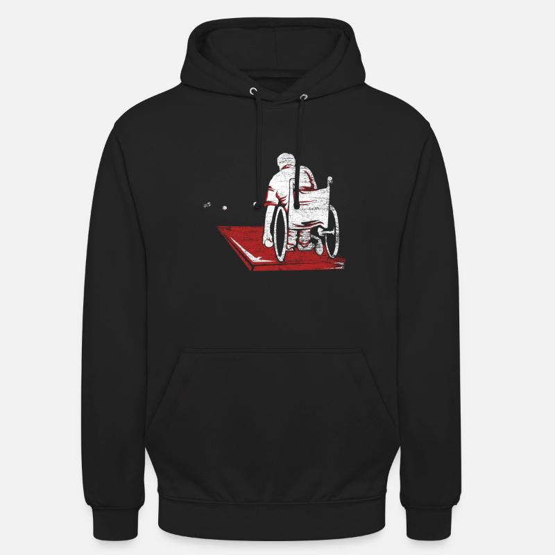 Atleta della sedia a rotelle di Bocce - Felpa con cappuccio unisex - nero