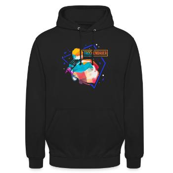 Séchage Polygone - Sweat-shirt à capuche unisexe - noir - Devant - Alina (178cm) & Michal (187cm)