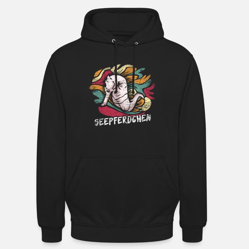 Cadeau hippocampe - Sweat-shirt à capuche unisexe - noir