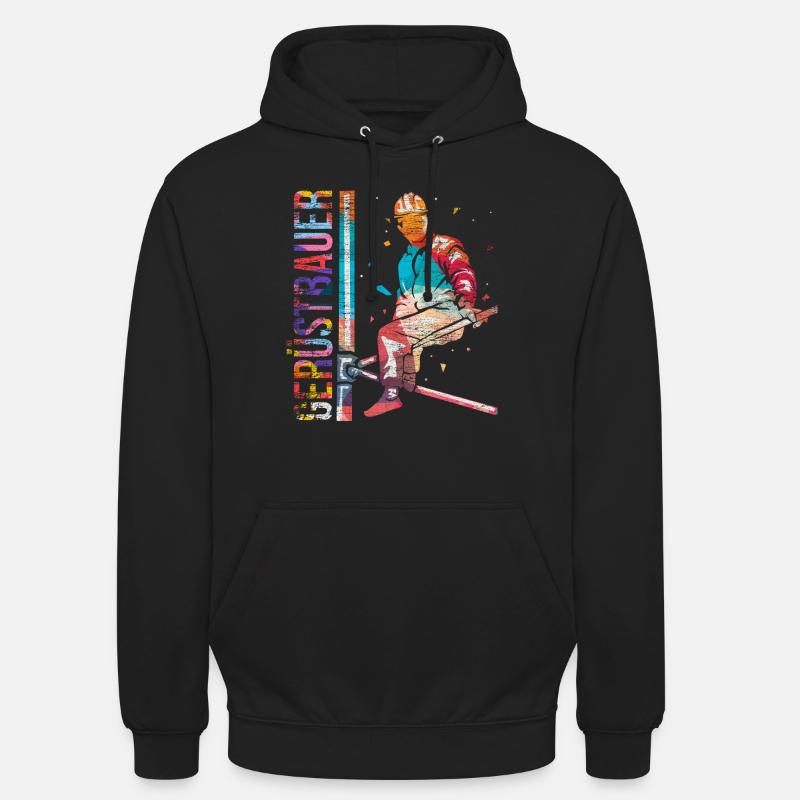 Cadeau polygonale d'échafaudage - Sweat-shirt à capuche unisexe - noir