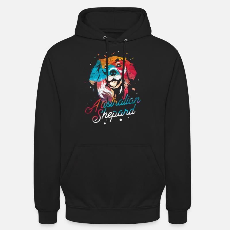 Australian Shepherd polygon - Unisex Hoodie - black