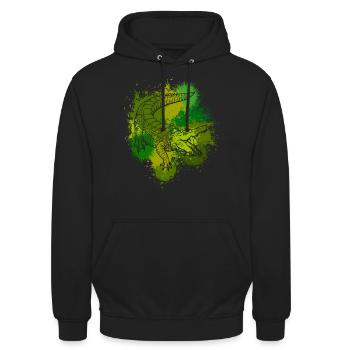Krokodil Aligator Raubtier Reptilien Geschenk - Unisex Hoodie - Schwarz - Vorne - Alina (178cm) & Michal (187cm)