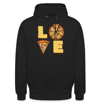 Pizza Love - Unisex Hoodie - black - Front - Alina (178cm) & Michal (187cm)