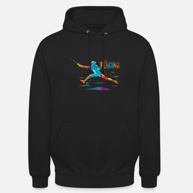Fechten Polygon - Unisex Hoodie - Schwarz
