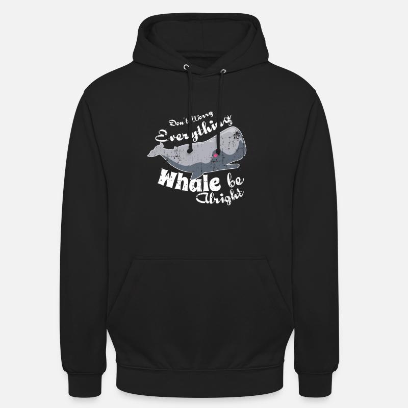 Wal Pottwal Grauwal Geschenk - Unisex Hoodie - Schwarz