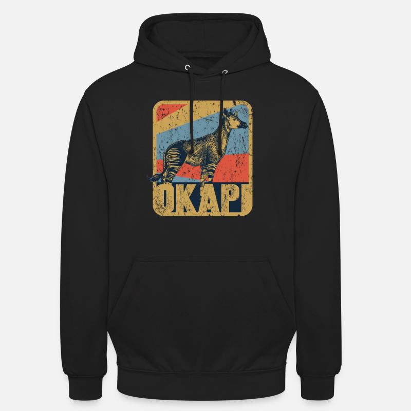 Okapi Retro - Sweat-shirt à capuche unisexe - noir