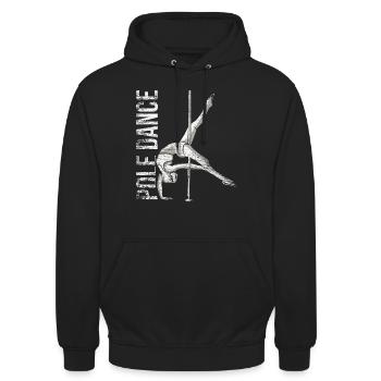 Pole Dancer Geschenk - Unisex Hoodie - Schwarz - Vorne - Alina (178cm) & Michal (187cm)