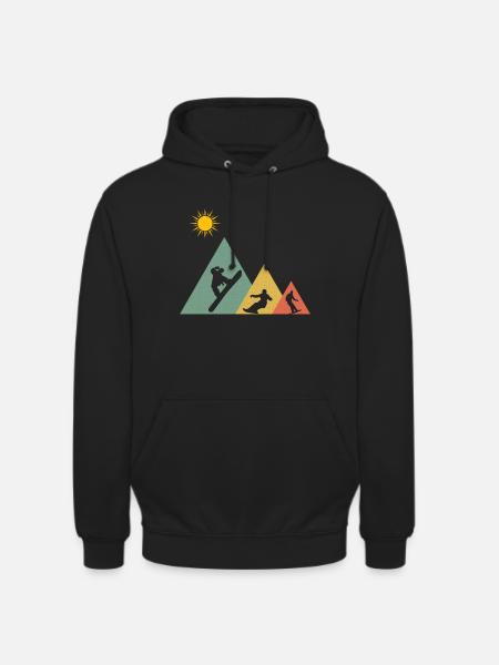 Snowboarding Snowboarding Snowboarder Mountains - Unisex Hoodie - black