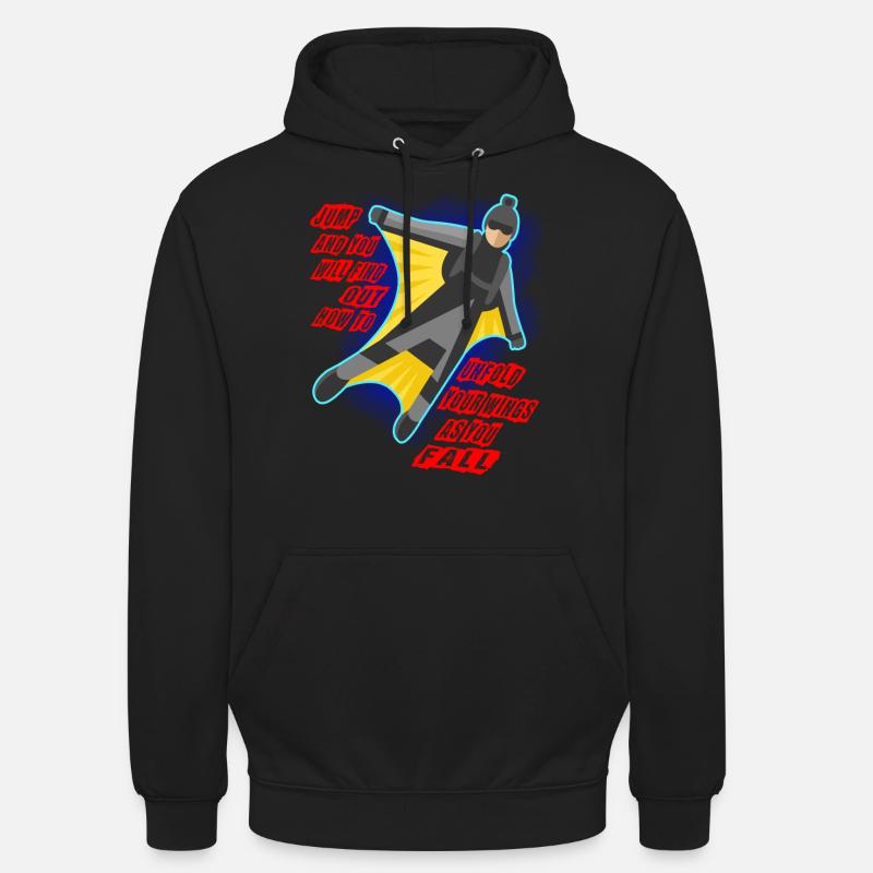Base Jumping Fallschirm Springen Geschenk - Unisex Hoodie - Schwarz