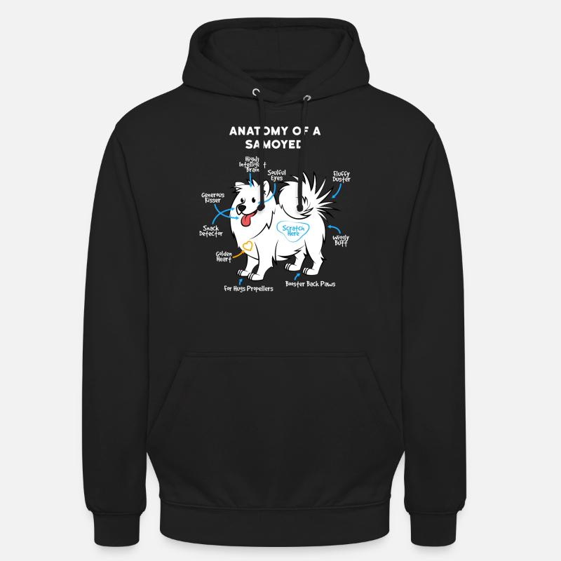 Chien Samoyed - Sweat-shirt à capuche unisexe - noir